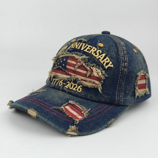 Wholesale Vintage distressed embroidered baseball cap with holes