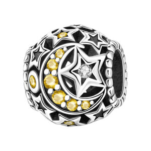 OTC1327 - Starry Night with Moon Openwork Stone Beads