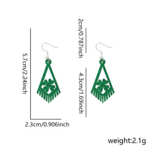 Clover quadrilateral model / Irish day acrylic earrings