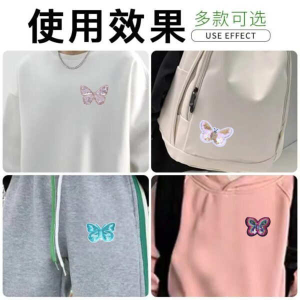 Wholesale Colorful butterfly sequin embroidery DIY Patches