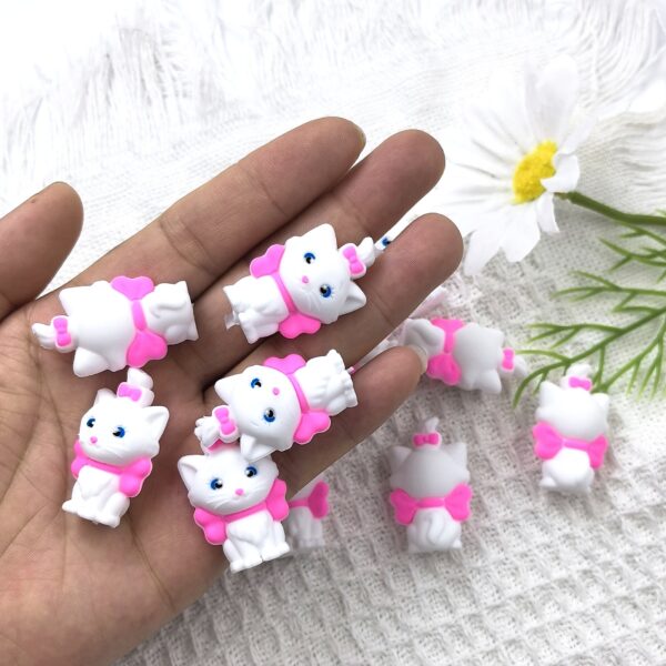 O1CN01oEtf8Y2FO3hSthMgE_2216349148869-0-cib Wholesale 10pcs 3D Three-dimensional Silicone Cute Pink Kitten Cartoon Beads