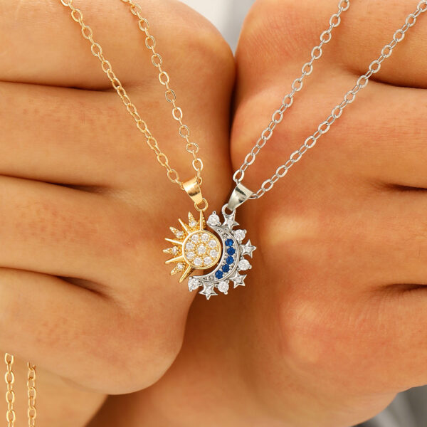Wholesale Magnetic Sun Moon Lovers Necklace