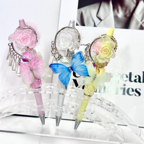 Wholesale Loving Heart Butterfly Heavy Duty Finished Beaded Pen