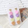 Wholesale Valentine's Day Long Heart Earrings, Colorful Acrylic Earrings