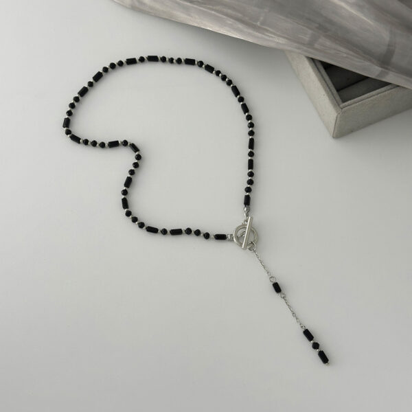 O1CN01oIBdd723kFbZR4kdk_2588757293-0-cib Wholesale Black crystal ot-clasp heart-shaped tassel necklace