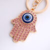 Wholesale Palm Devil's Eye with Water Diamond Metal Keychain