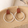 Wholesale Bohemian Sand Silver Leather Leather Earrings All-match Ear Jewelry