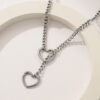 Wholesale Lasso heart-shaped O-ring stainless steel necklace