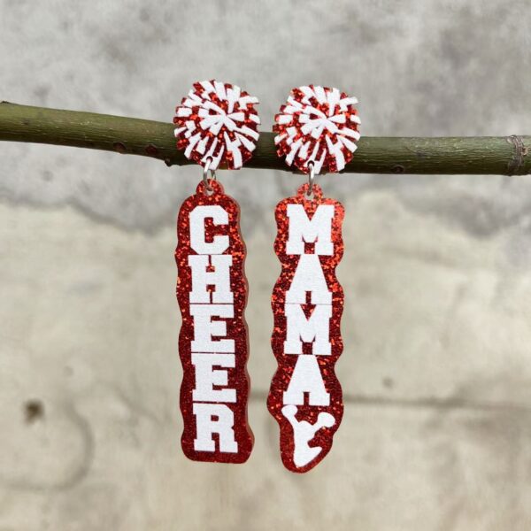 Wholesale Printed Earrings Glitter Cheer Letters Holiday Gift Earrings