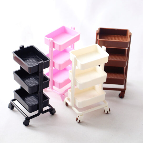 Wholesale Miniature mobile handcart storage rack Doll Accessories