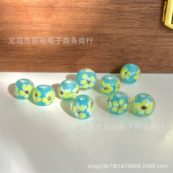 O1CN01oO76hR1g1bgxyU3DI_2215525424082-0-cib Wholesale Handmade interior painted glass flower color plated through-hole beads loose beads DIY bracelet necklace mobile phone chain pendant beaded accessories