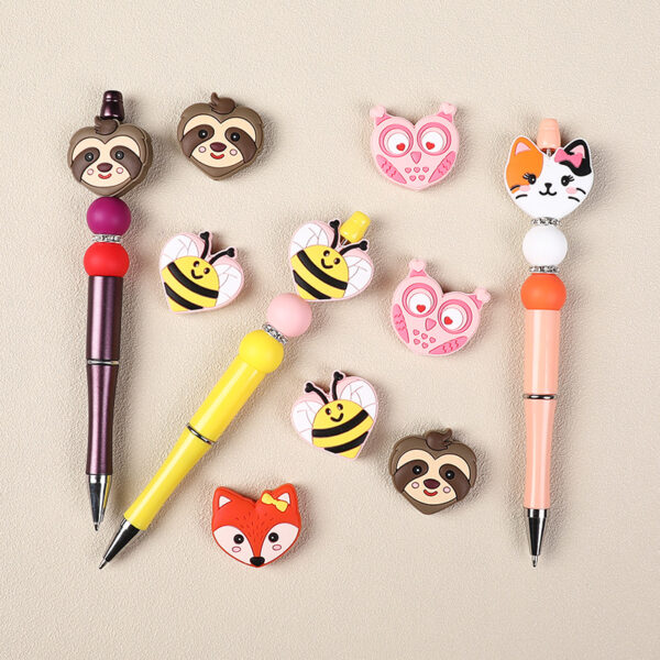 Wholesale 20pcs Valentine's Day Love Silicone DIY Pacifier Chain Silicone Beads