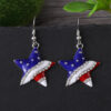 Wholesale Geometric pentagram Independence Day flag earrings