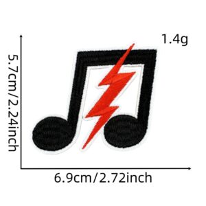 Music black skull cloth sticker 13#