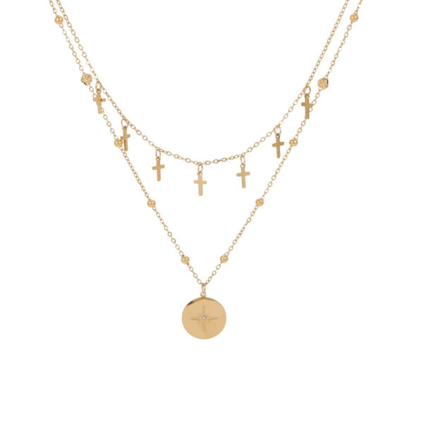 O1CN01oSBBCV29BL4utihdr_2211762048029-0-cib Wholesale Titanium Steel Necklace Cross Star Round Stainless Steel Necklace