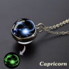 Wholesale Luminous Zodiac Starry Sky Glass Ball Necklace