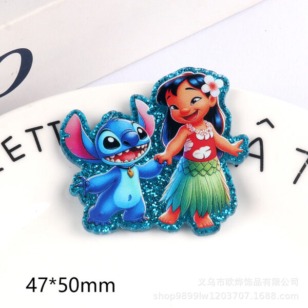 Wholesale 10pcs Cute cartoon animal glitter Acrylic Flatback