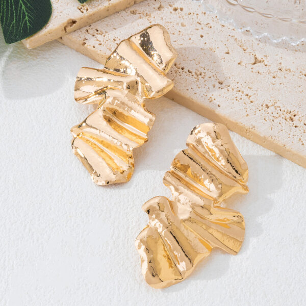 Wholesale Metal Irregular Geometry Punk Earrings