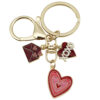 Wholesale Valentine's Day Oil Dripping Red Sprinkled Gold Heart Envelope Keychain