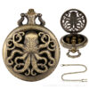 Wholesale Retro hollowed out octopus dice board game pocket watch