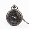 Wholesale Large black gear retro hollow flip quartz pocket watch