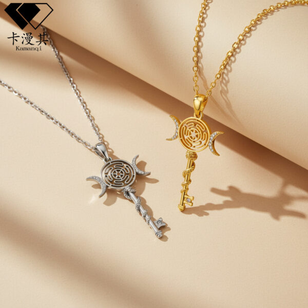 Wholesale Greek snake-shaped winding key necklace