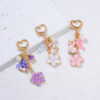 Wholesale Enamel Flower Keychain Butterfly Love Inlaid Pearl Pendant Bag Pendant