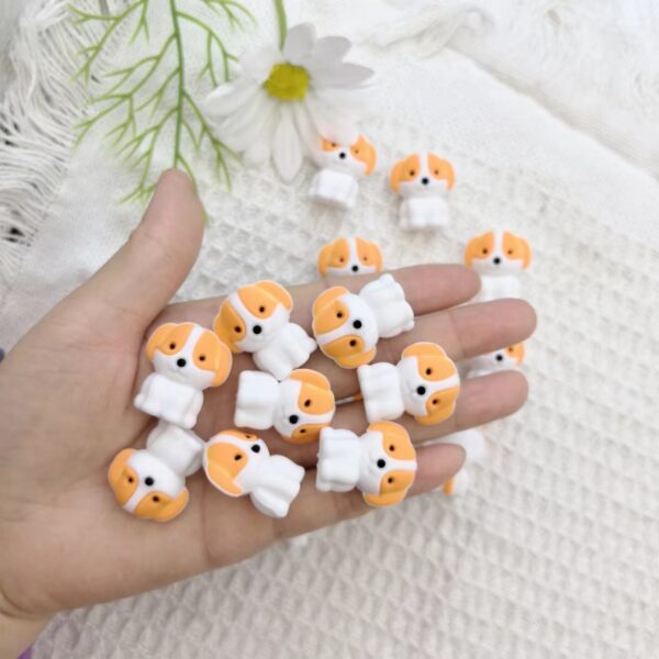 O1CN01oYT8Lq2FO3hypu1hl_2216349148869-0-cib Wholesale 10pcs 3D Stereoscopic Silicone Puppy Beads Cute Cartoon Bead Beads