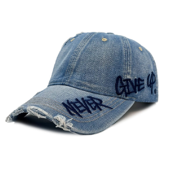 Wholesale Baseball Cap with Distressed Edges, Letter Embroidery