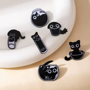 Wholesale Cartoon Little Black Cat Black Kitten Brooch