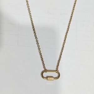 Oval adjustable gold necklace (bead chain)