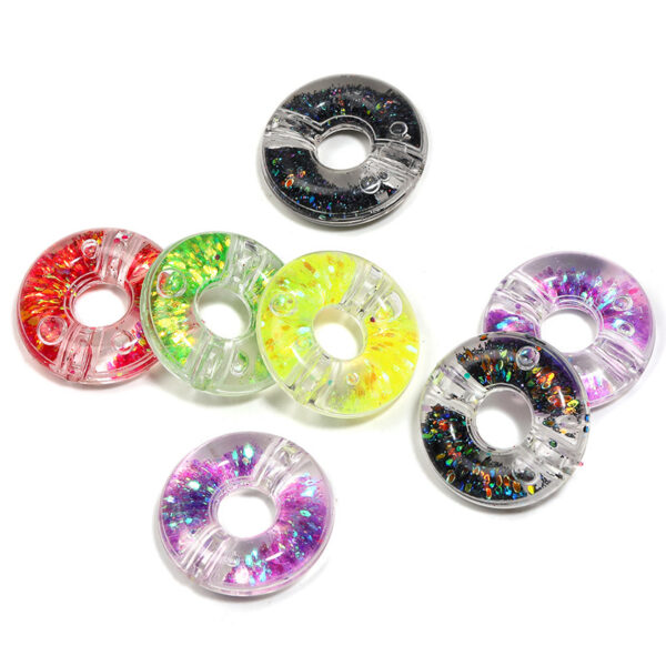 Wholesale 5pcs Creative Acrylic Flowing Sand Donut Beads