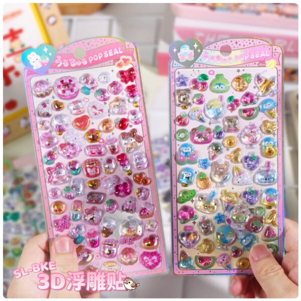 Wholesale Shanle 3D Stereo Relief Fun Stickers Beautiful and Cute Kidsren and Girls DIY Mobile Phone Case Cup Handmade Decorative Stickers