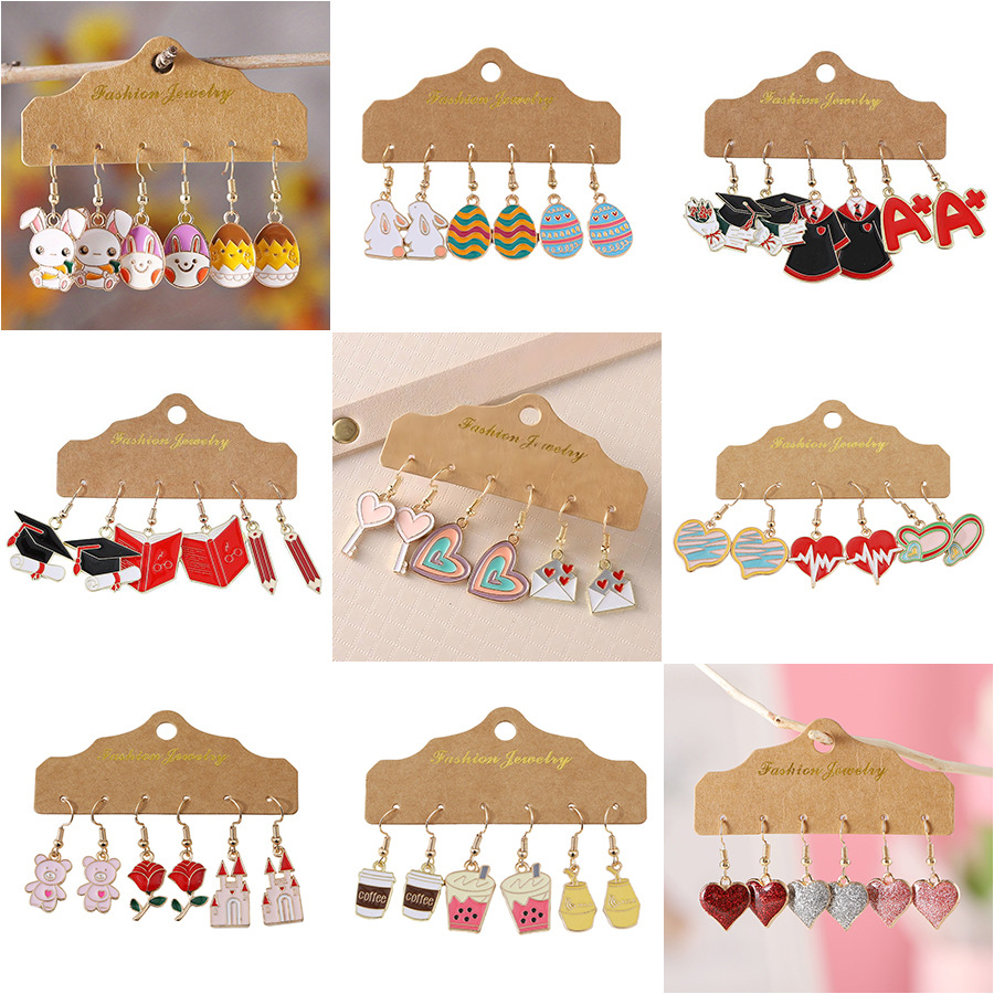 Wholesale Amazon New Niche High-end Light Luxury Holiday Earrings Easter Graduation Season Exaggerated Pendant Ear Jewelry