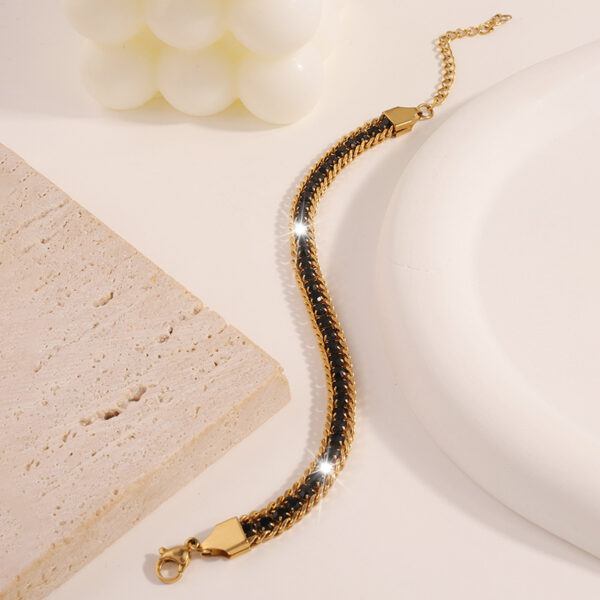 Wholesale Three layer color diamond titanium steel bracelet