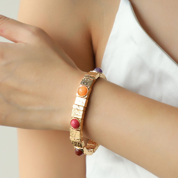 Wholesale Colorful Turquoise Tiger Eye Stone Retro Bracelet