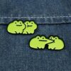 Wholesale Cute green paired frog cartoon animal brooch