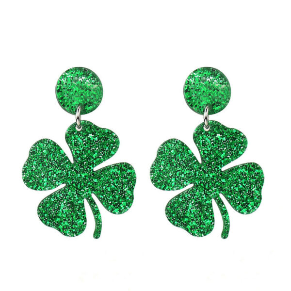 Wholesale Green shamrock St. Patrick's Day earrings