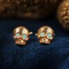 Wholesale Shining skull colored glasses Gothic style Halloween earrings