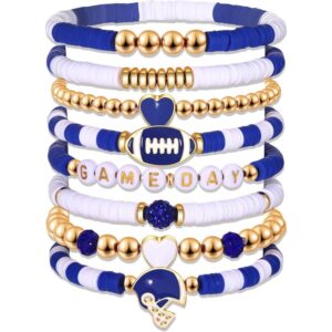 Wholesale 8pcs rugby multi-layer stackable bracelet