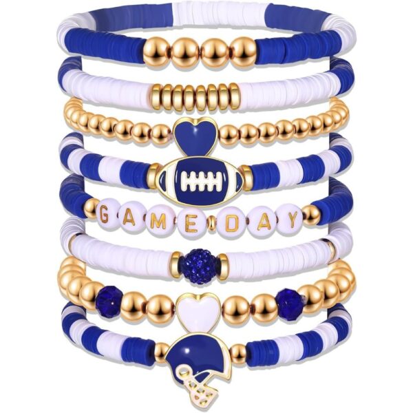 Wholesale 8pcs rugby multi-layer stackable bracelet