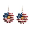 Wholesale Red White Blue Flag Daisy Bald Eagle Pendant Acrylic Earrings