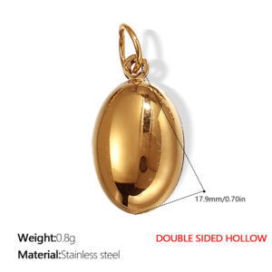 Pj274g double-sided hollow gold pendant