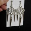 Wholesale Gothic silver pointed filigree long earrings