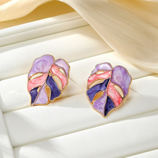 O1CN01op0lvx1FeXrdkWblc_2210056870512-0-cib Wholesale Oil-Dropping Colorful Earrings Simple Fashion Earrings