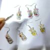 Wholesale Pink Rabbit Cartoon Valentine's Day Acrylic Earrings