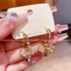 Wholesale Lockhead flower petal studded diamond earrings