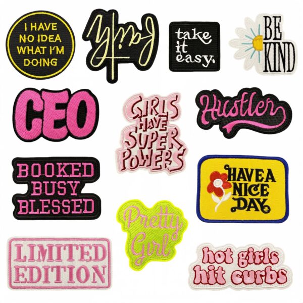 Wholesale Cartoon colored English text DIY Patches