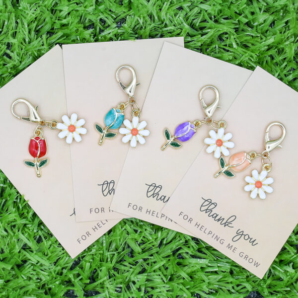 O1CN01orRFxW1IC66Ecy8hx_2219385860856-0-cib Wholesale Colorful Tulip Sunflower Alloy Keychain