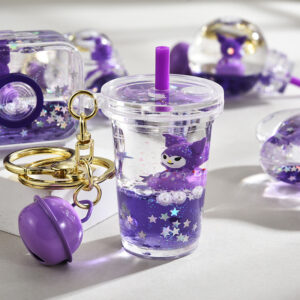 Wholesale Creative Floating Kuromi Acrylic Oil Flow Sand Bottle